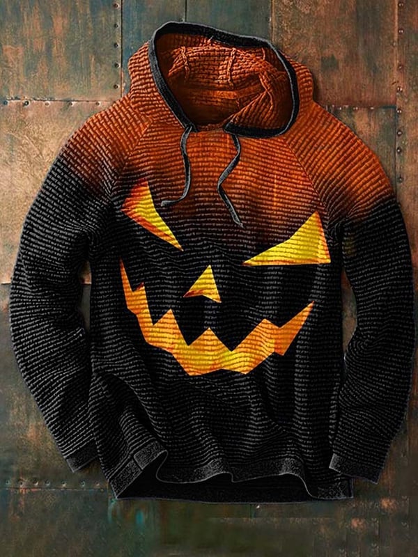 Casual Fashion Halloween Gradient Print Long Sleeve Men's Hoodie