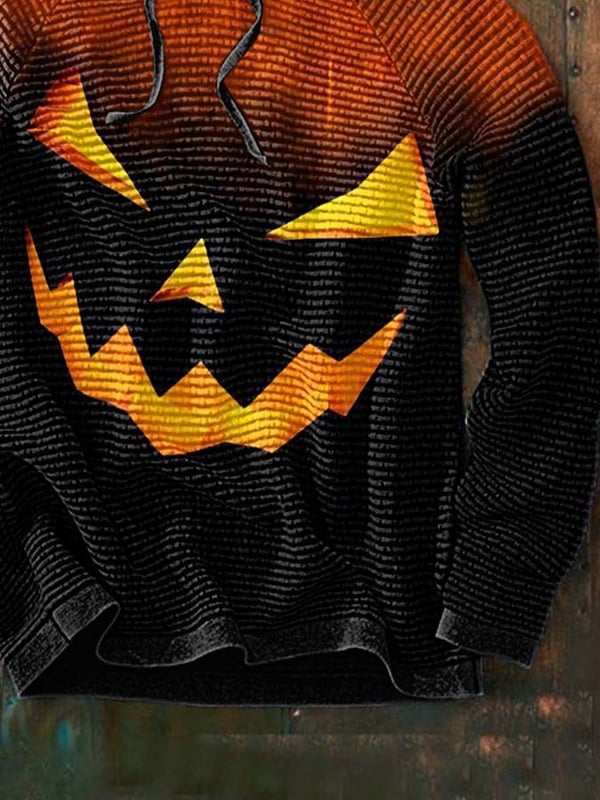 Casual Fashion Halloween Gradient Print Long Sleeve Men's Hoodie