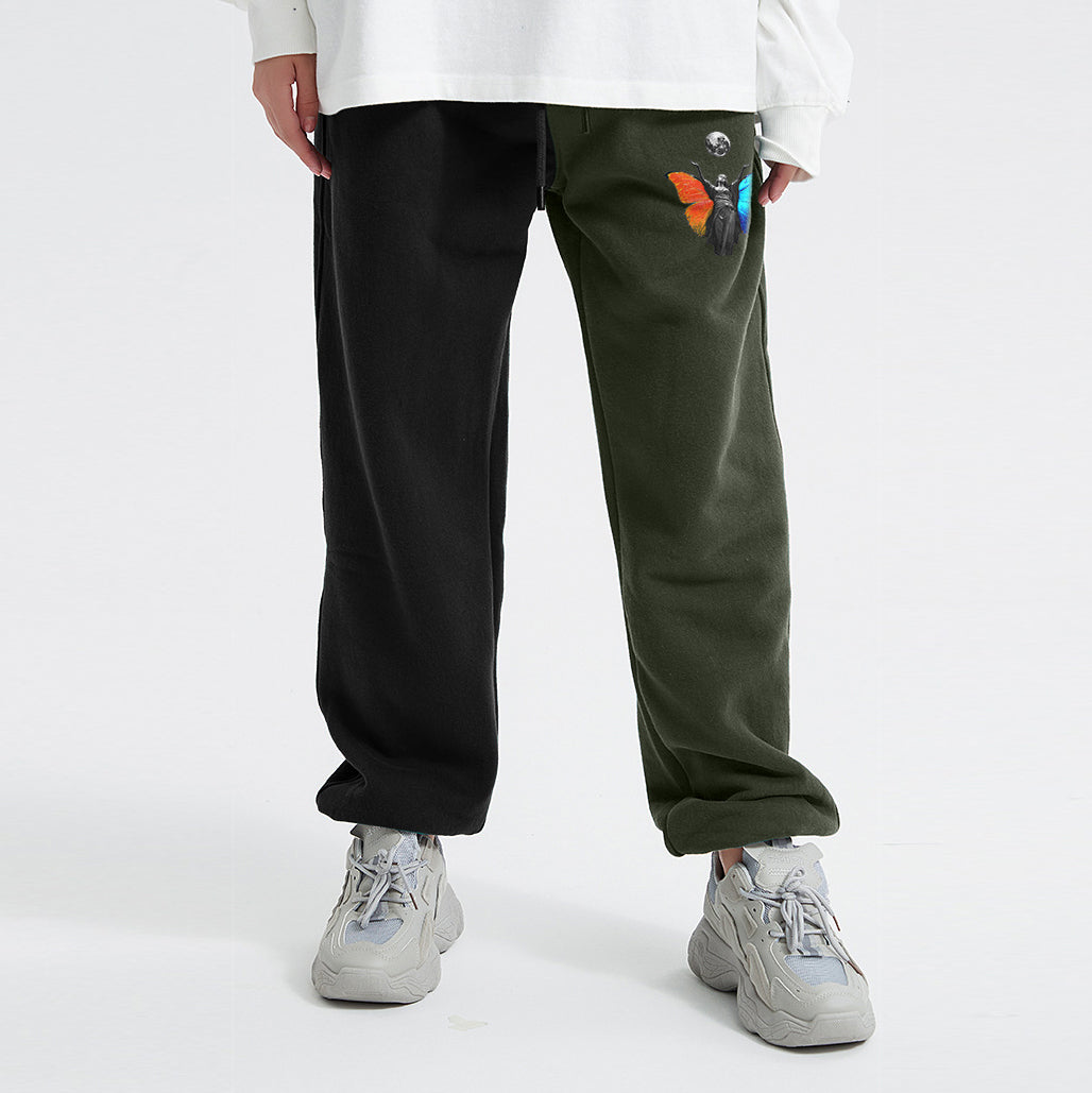 Retro Contrast Casual Plush Street Trousers