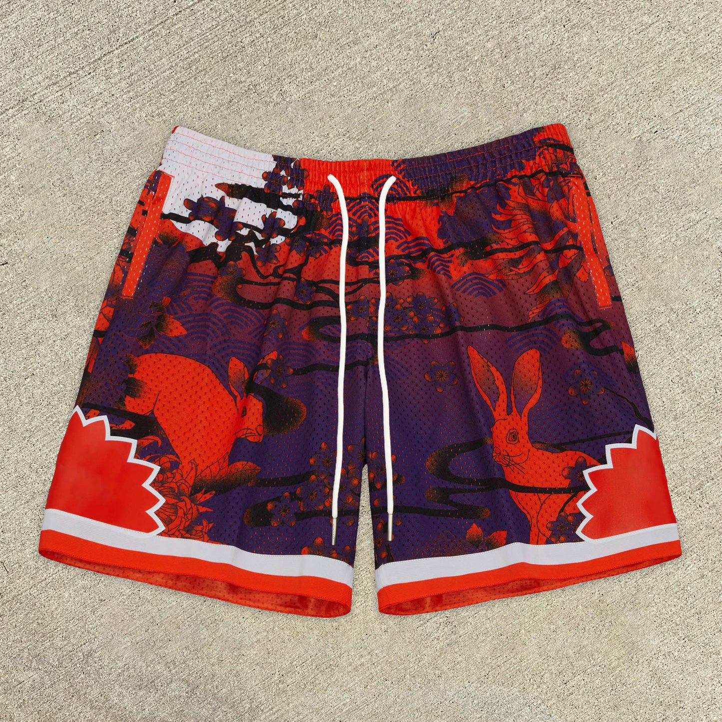 Art print trendy basketball shorts