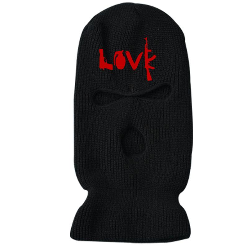 Casual street three-hole ski hat comes