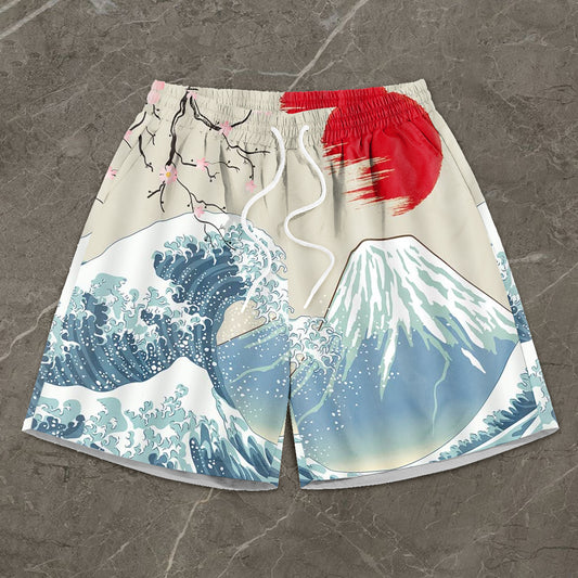 Artistic Japanese street shorts