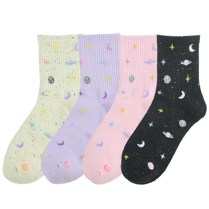 Fashion Planet Socks Medium Tube Cotton Cosmic Socks