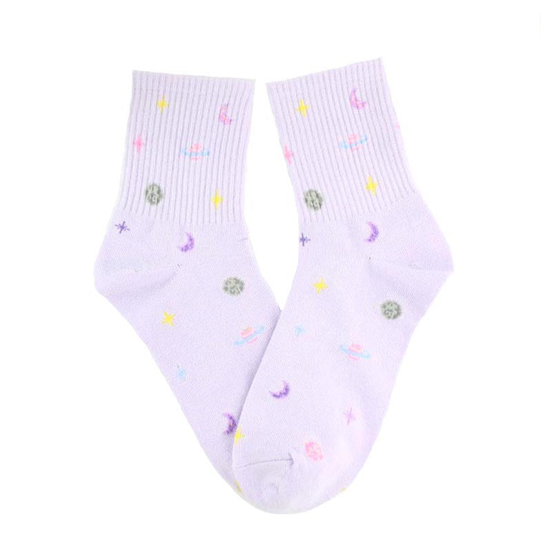 Fashion Planet Socks Medium Tube Cotton Cosmic Socks