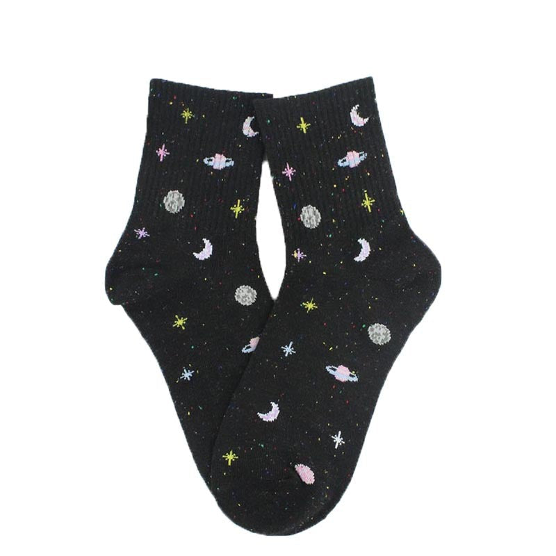 Fashion Planet Socks Medium Tube Cotton Cosmic Socks