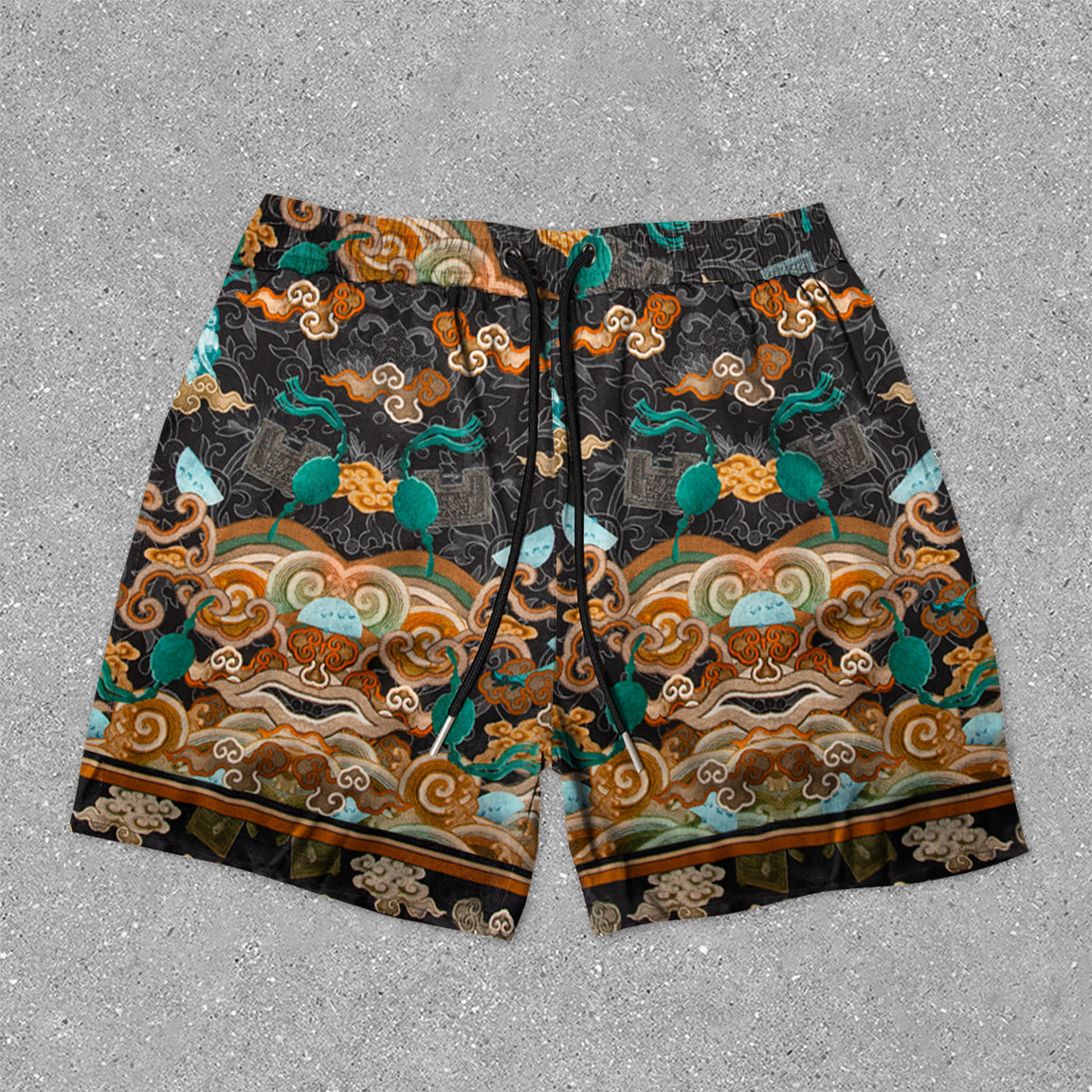 artistic vintage print shorts