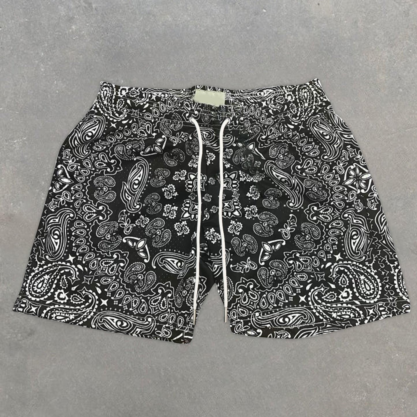 Relaxed Retro Paisley Shorts