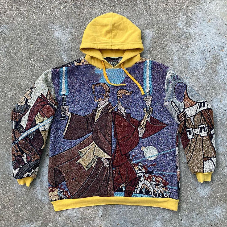 Vintage Graphic Casual Contrast Hoodies