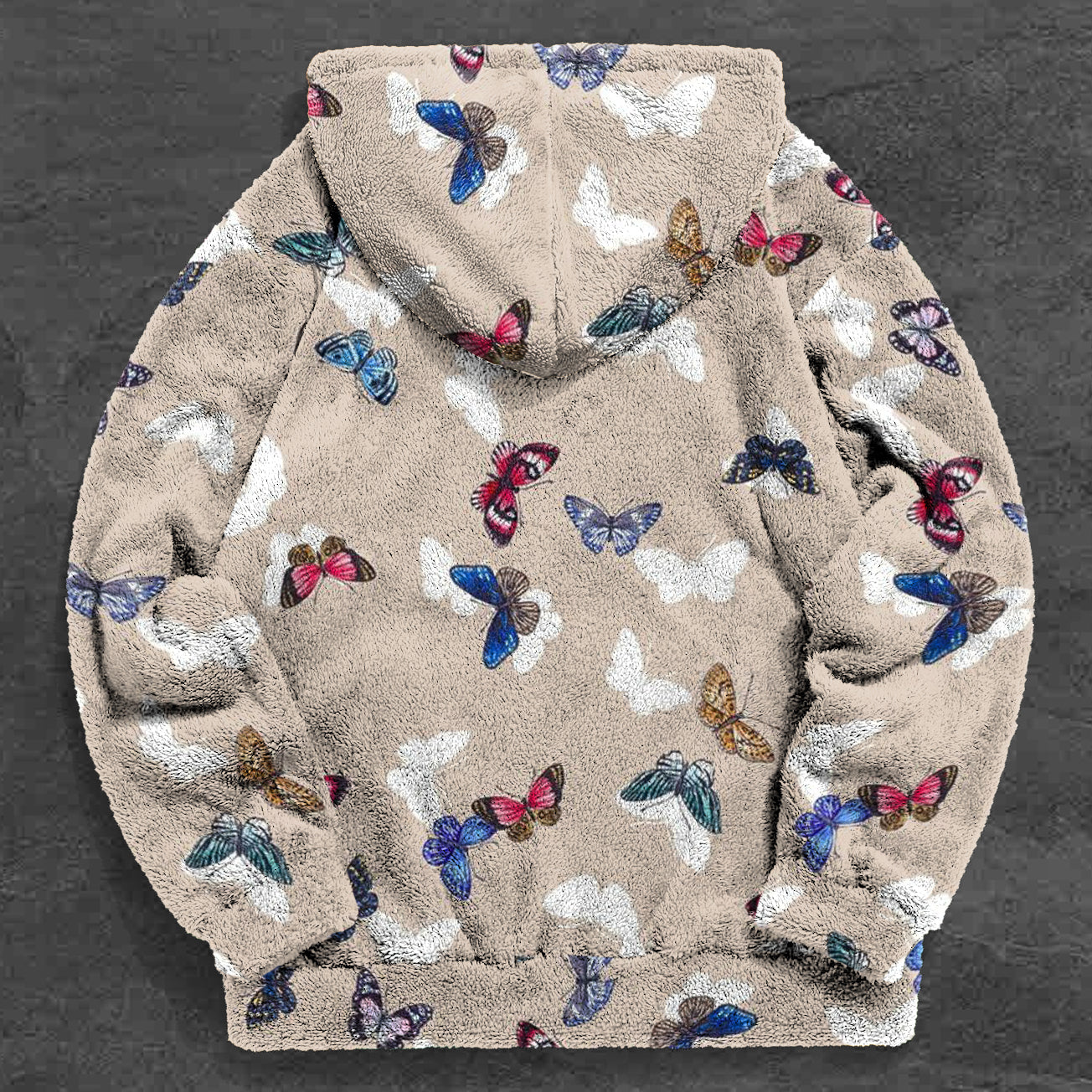 Vintage Butterfly Trendy Print Plush Hoodies