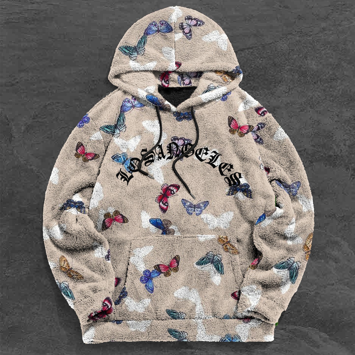 Vintage Butterfly Trendy Print Plush Hoodies