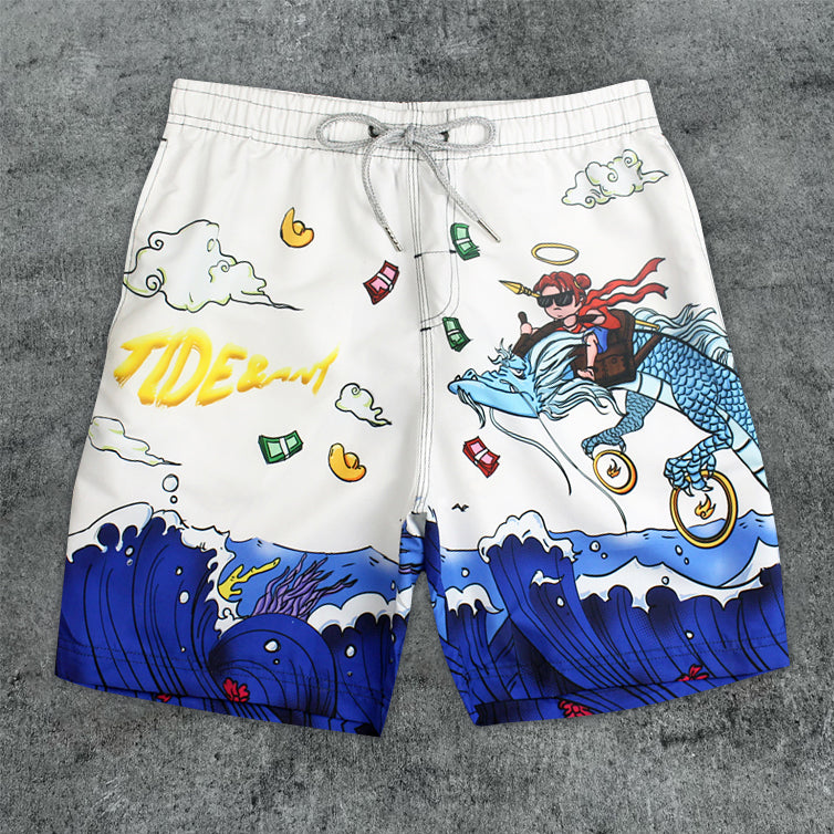 Retro trendy casual outdoor beach shorts