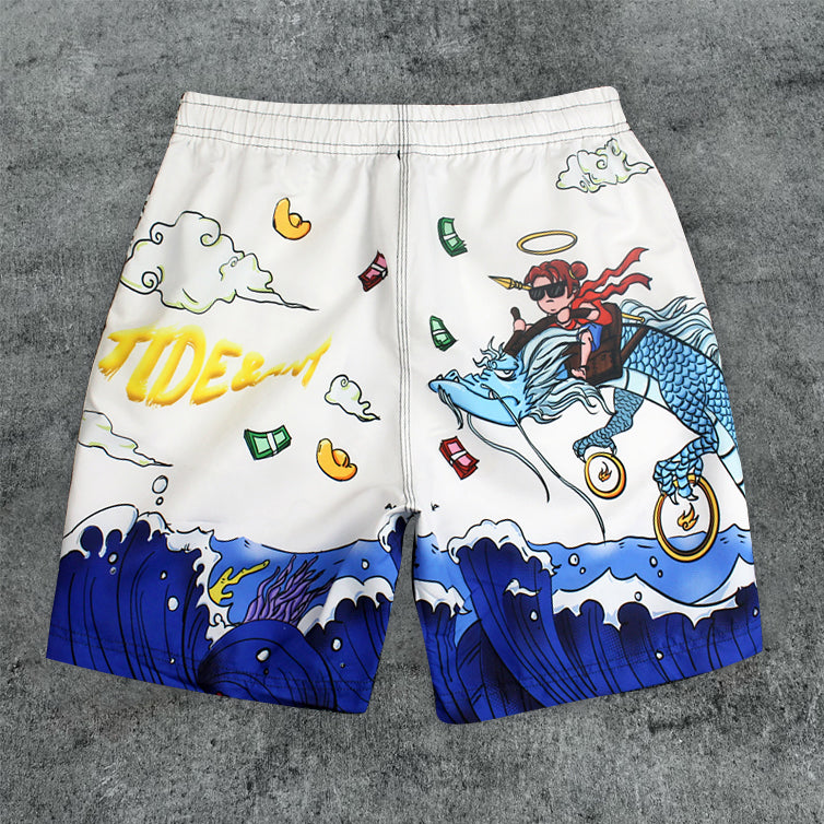 Retro trendy casual outdoor beach shorts