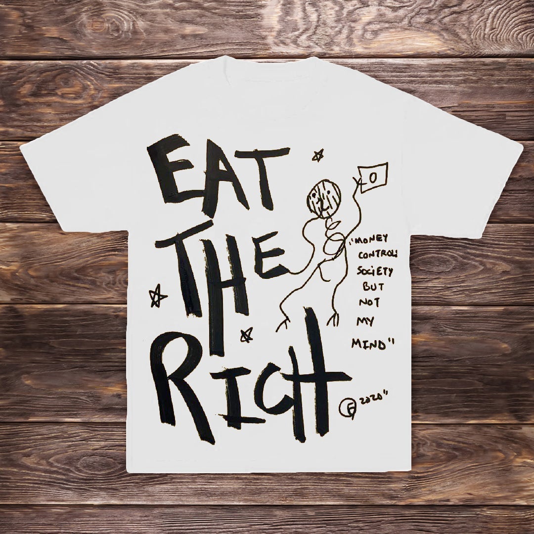 Fashion neutral text printed T-shirt