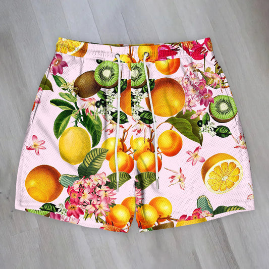 Fashion personality fruit print casual sports shorts