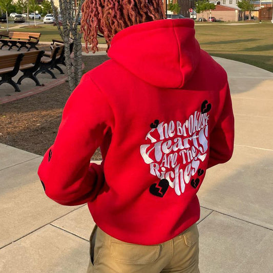 Heartbreak Embroidered Sweatshirt Red