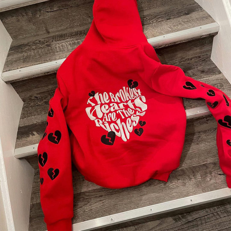 Heartbreak Embroidered Sweatshirt Red