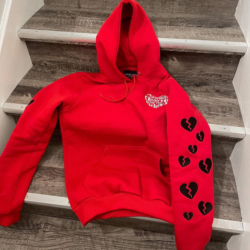 Heartbreak Embroidered Sweatshirt Red