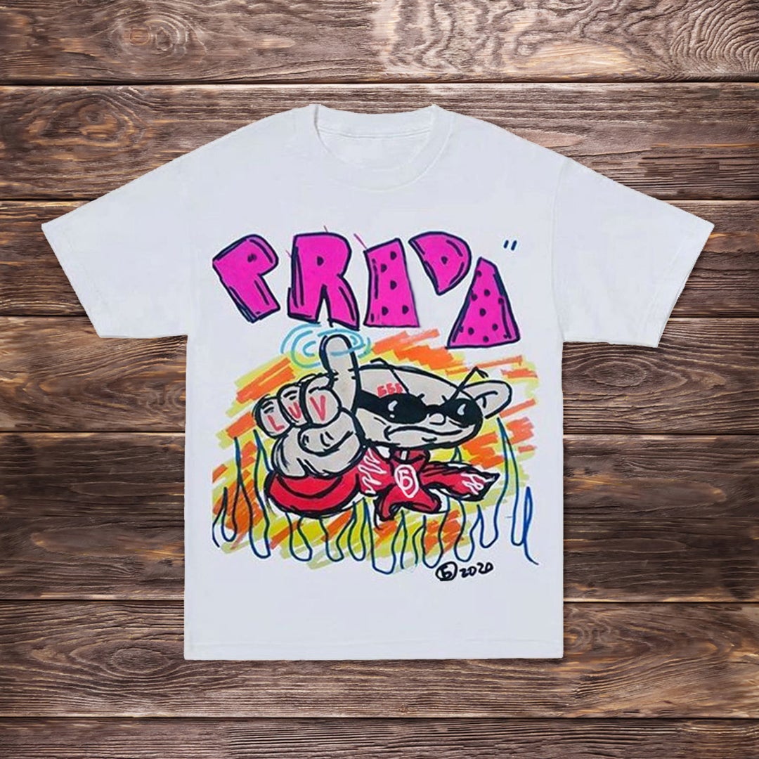 Personalized graffiti print T-shirt