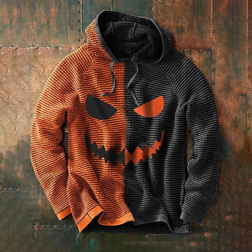 Men's Halloween Contrast Long Sleeve Hoodies