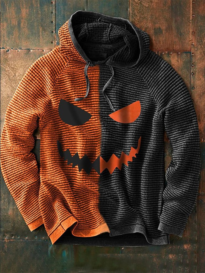 Men's Halloween Contrast Long Sleeve Hoodies