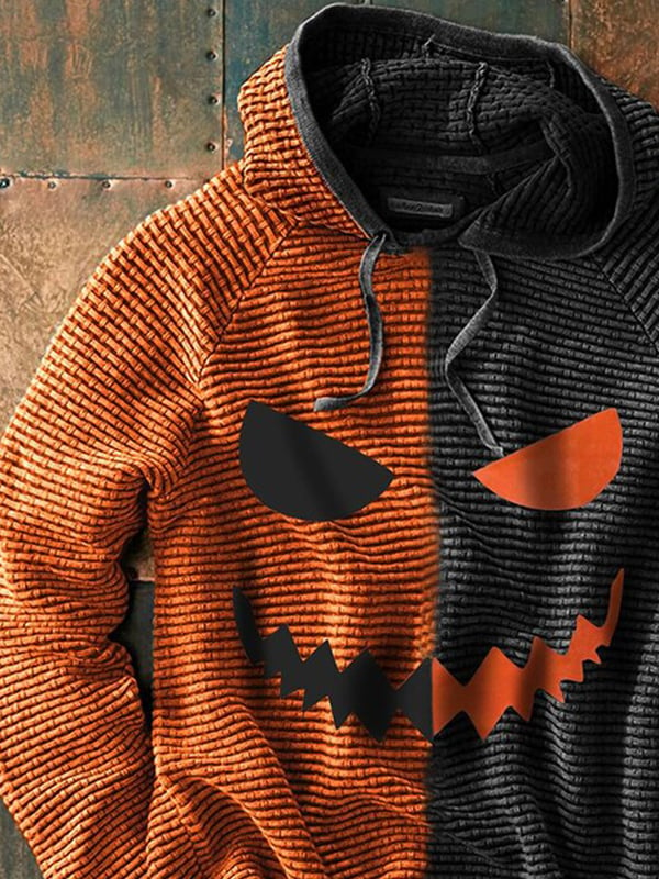 Men's Halloween Contrast Long Sleeve Hoodies