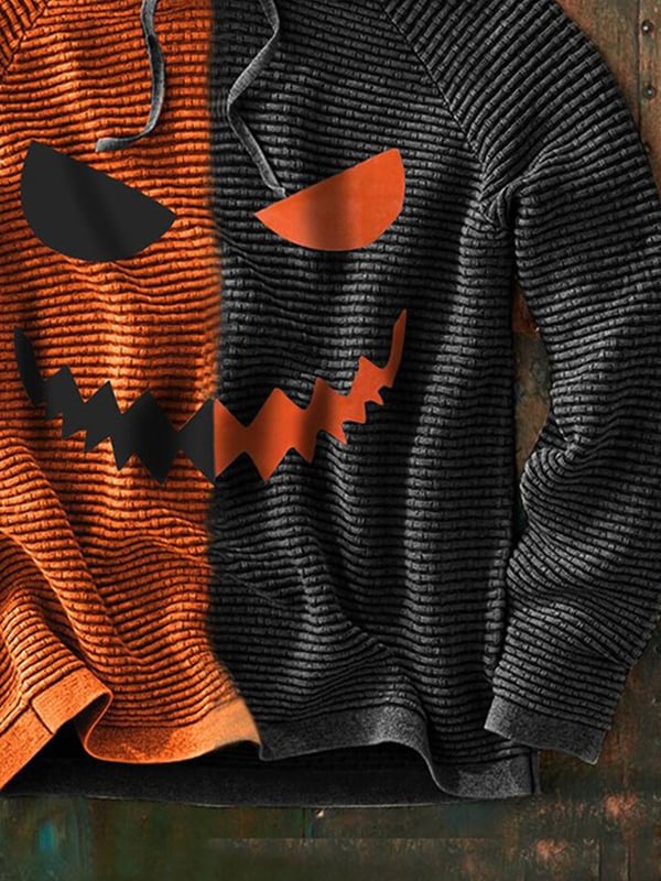 Men's Halloween Contrast Long Sleeve Hoodies