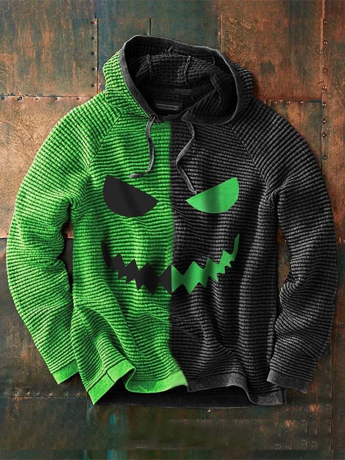 Men's Halloween Contrast Long Sleeve Hoodies