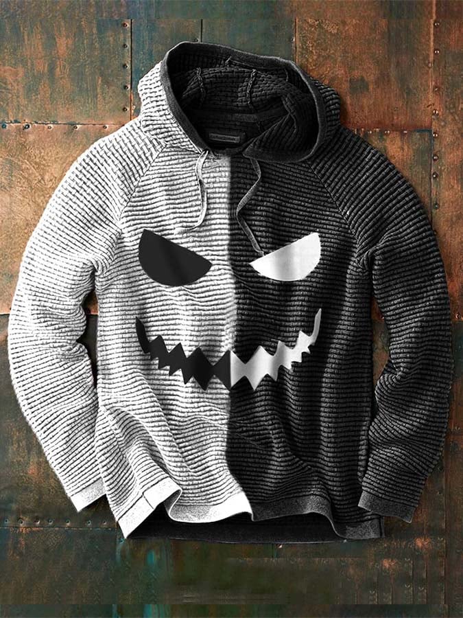 Men's Halloween Contrast Long Sleeve Hoodies