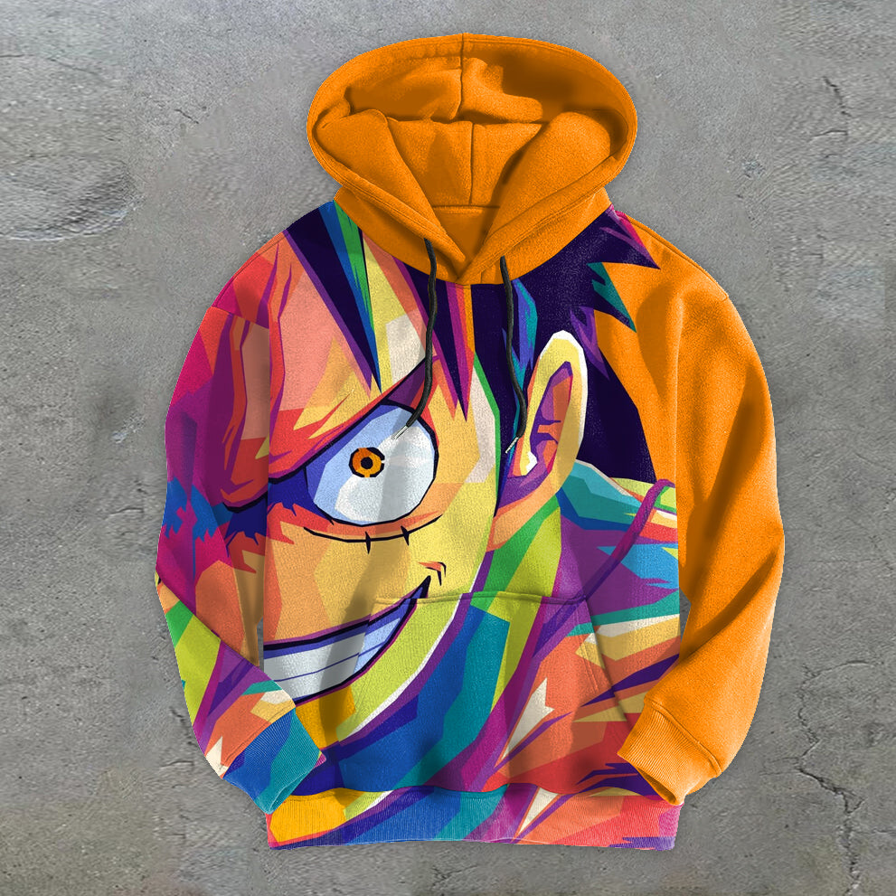 Personalized print retro trendy anime hoodies