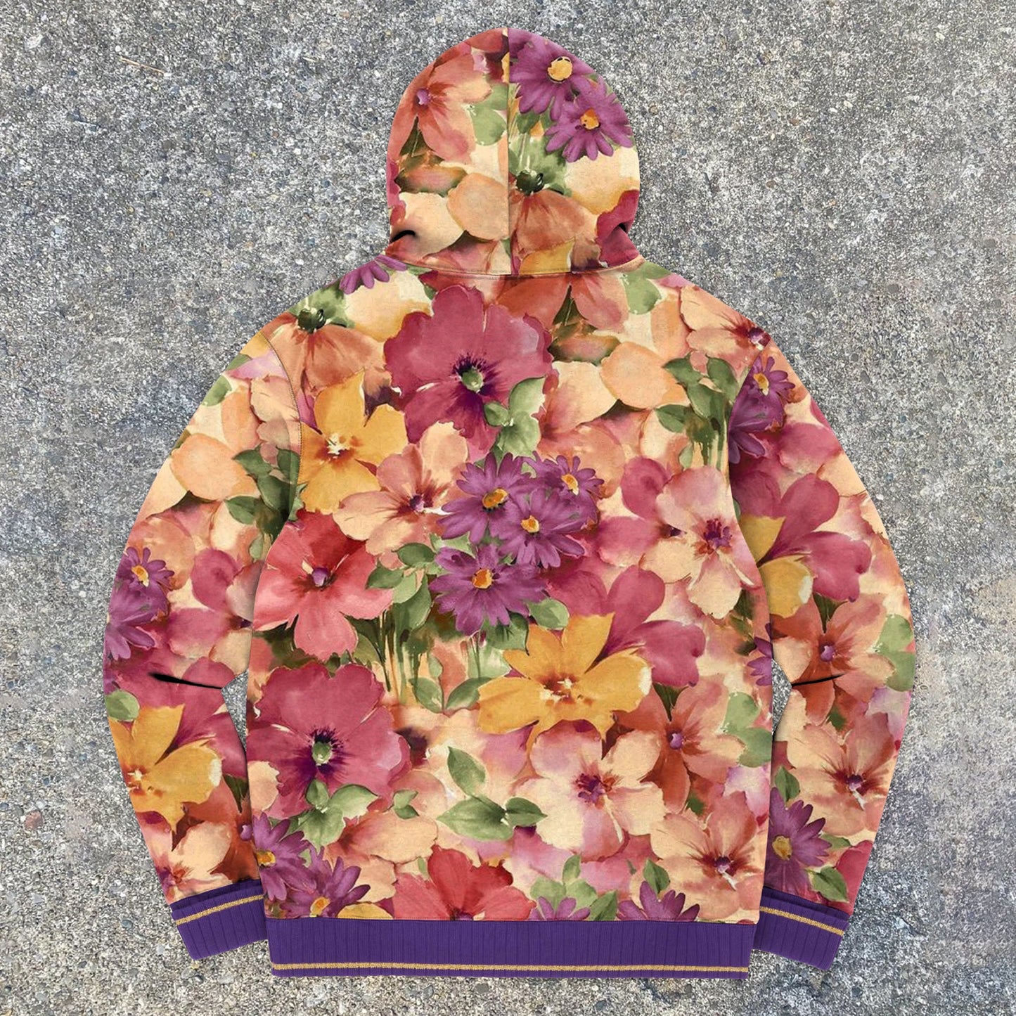 Retro Fashion Contrast Floral Street Hoodie