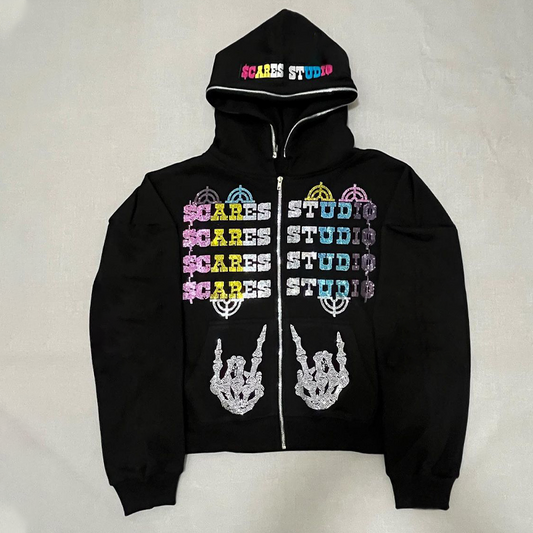 Street  Diamond Zip Hoodie Outwear