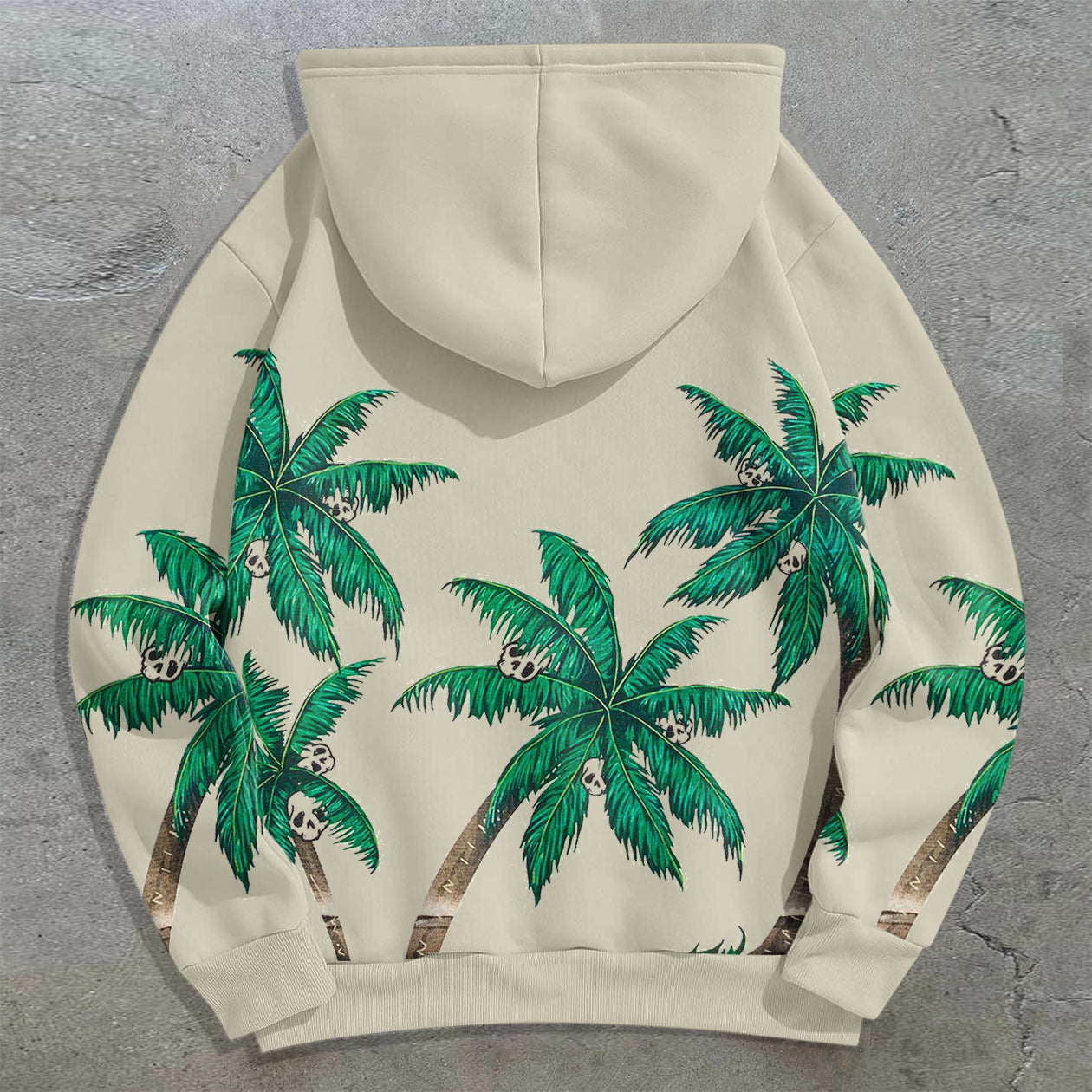 Trendy brand coconut tree print street hoodie