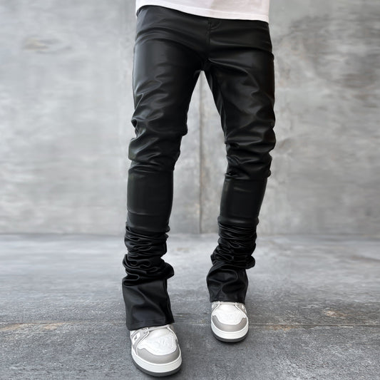 Retro casual comfortable leather trousers