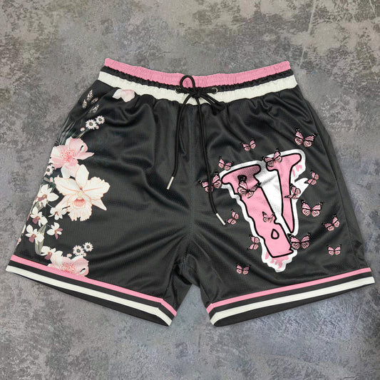 Tide Brand Flower Butterfly Art Sports Shorts