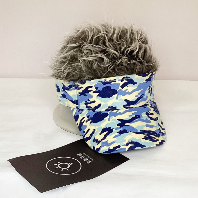 Wig baseball cap camouflage canvas street shade peaked sun hat