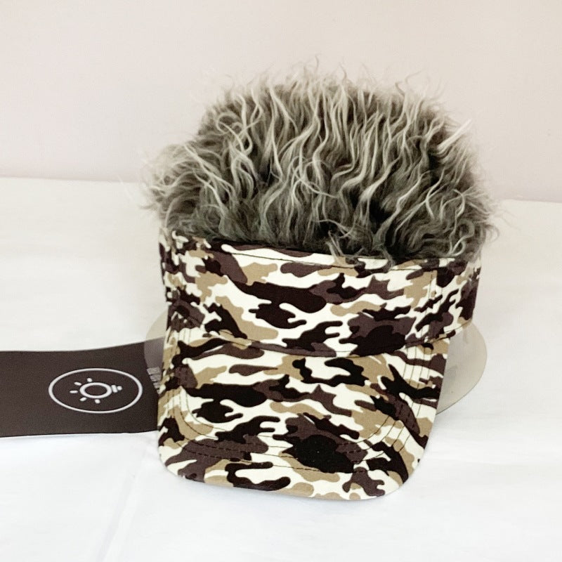 Wig baseball cap camouflage canvas street shade peaked sun hat