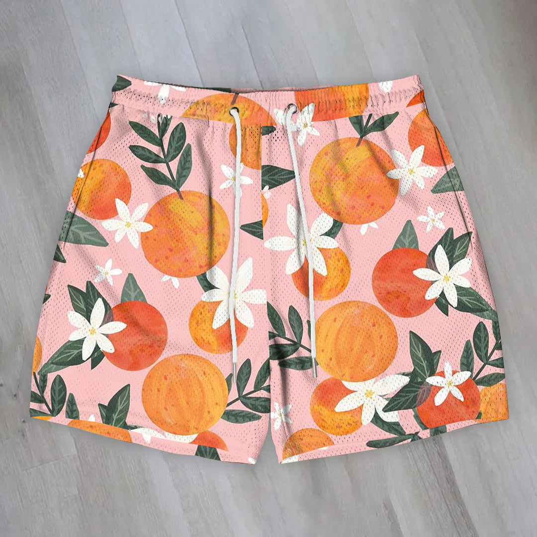 Fashion casual resort style fruit print shorts