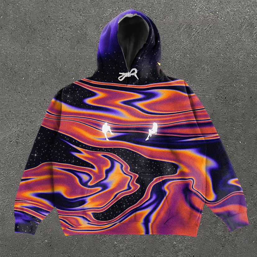 Casual Print Long Sleeve Hoodie