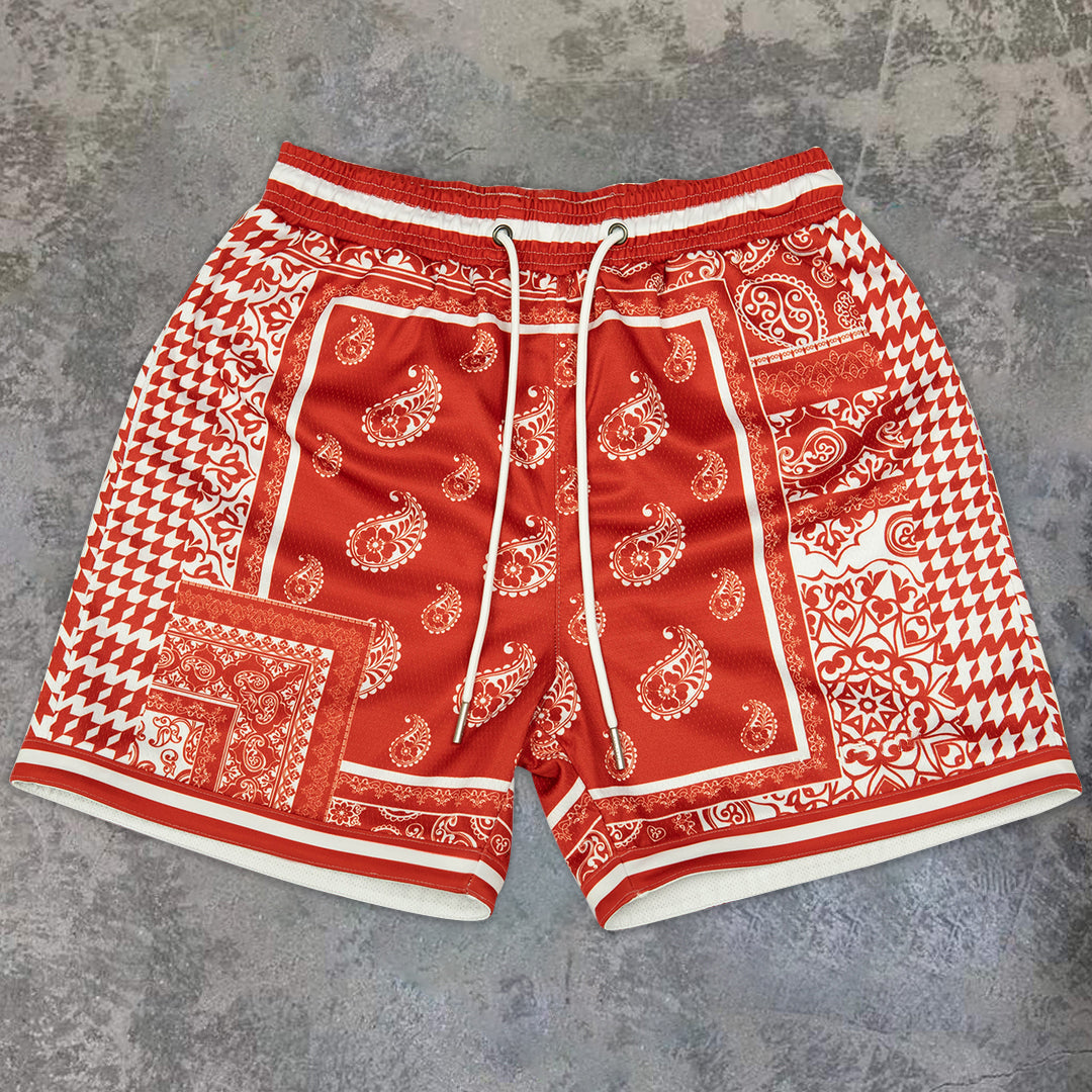 Cashew Blossom Casual Fashion Retro Sports Shorts