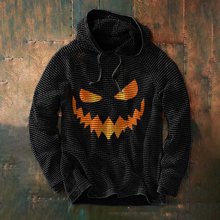 Halloween Horror Smiley Print Long Sleeve Hoodie