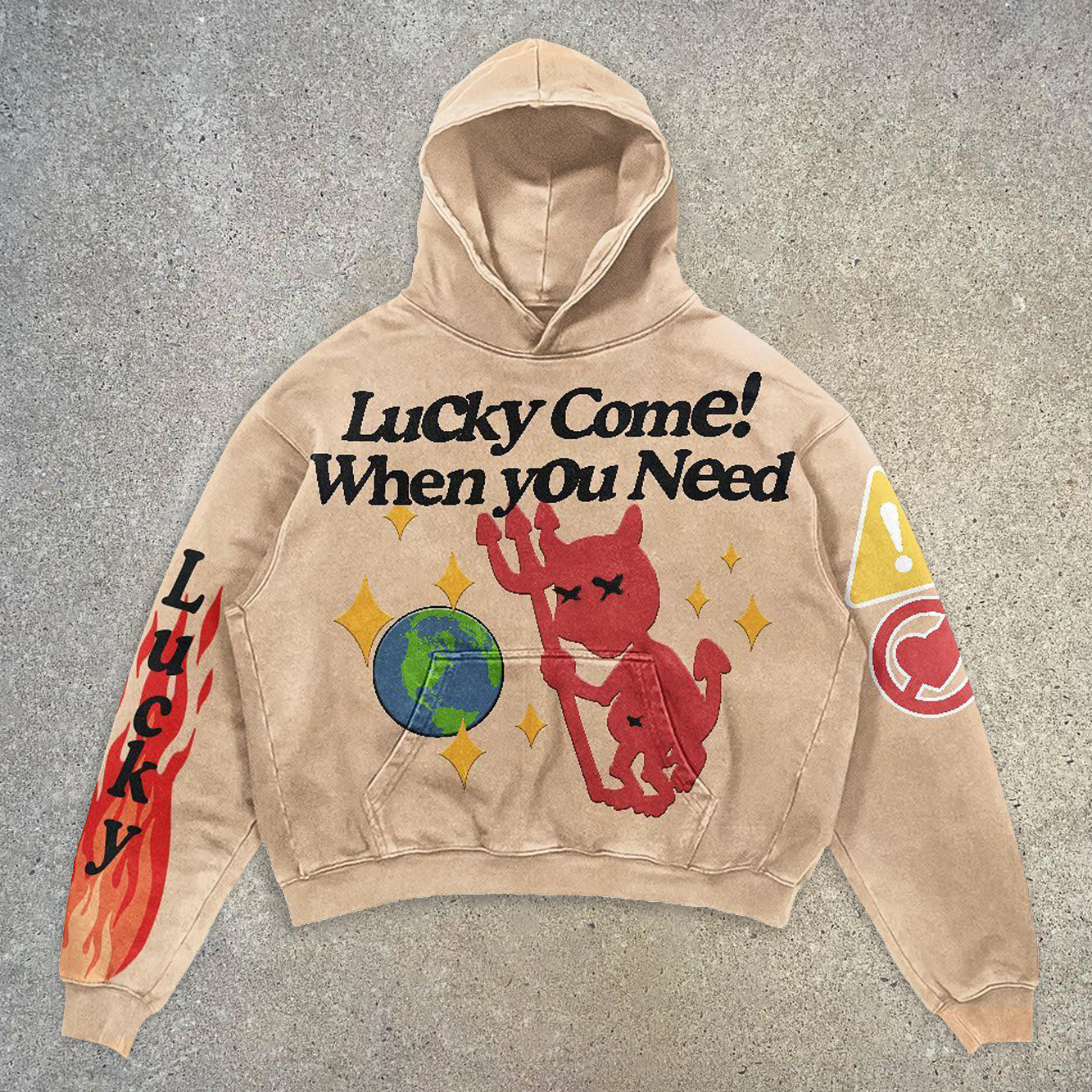 Fashion Vintage Print Long Sleeve Hoodie