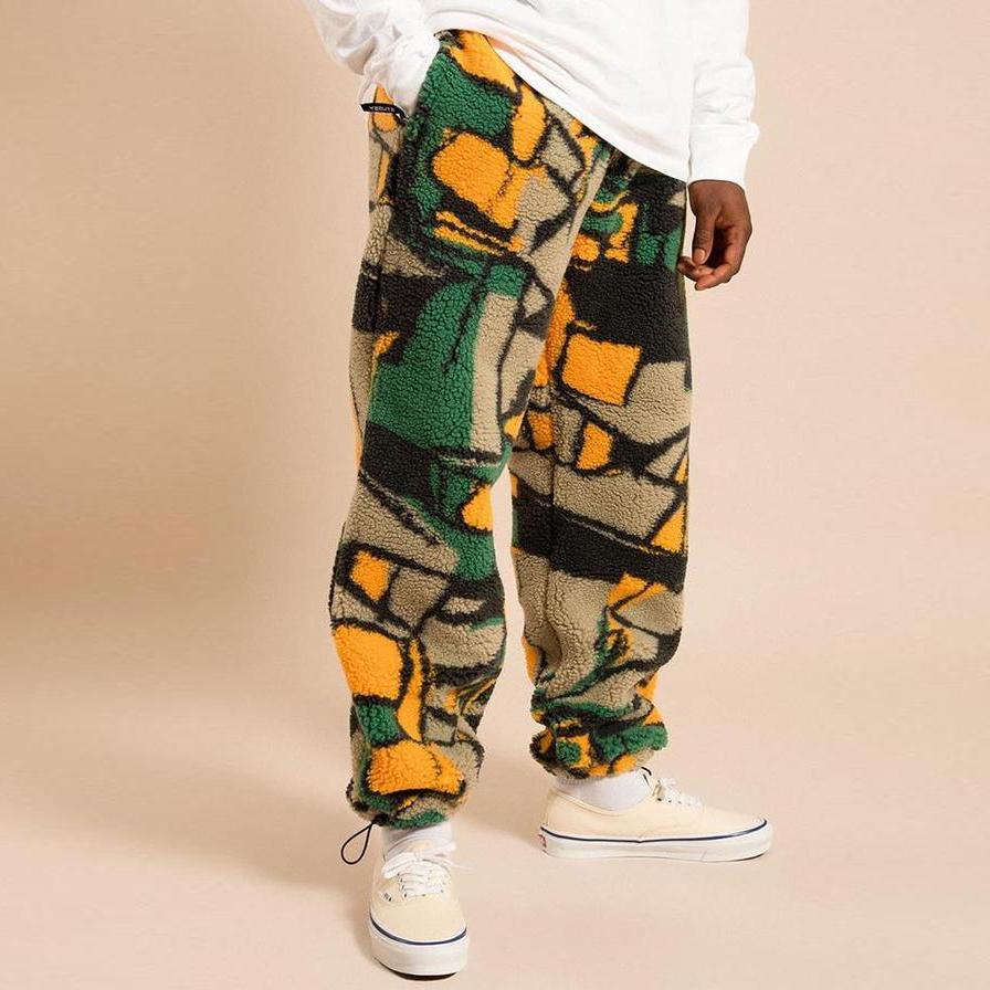 Casual fleece printed trousers