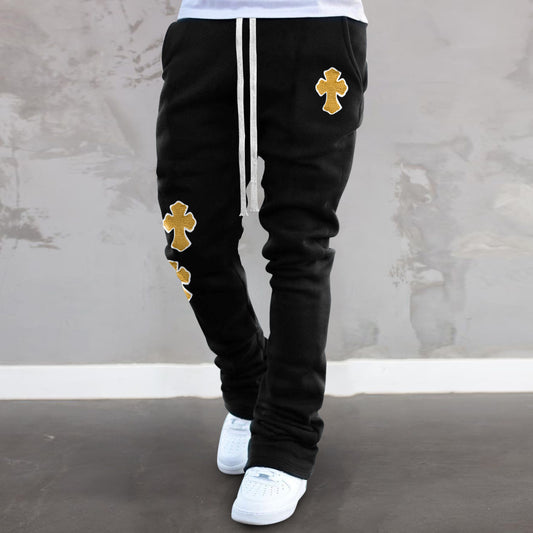 Street style fashion brand cross sweatpants