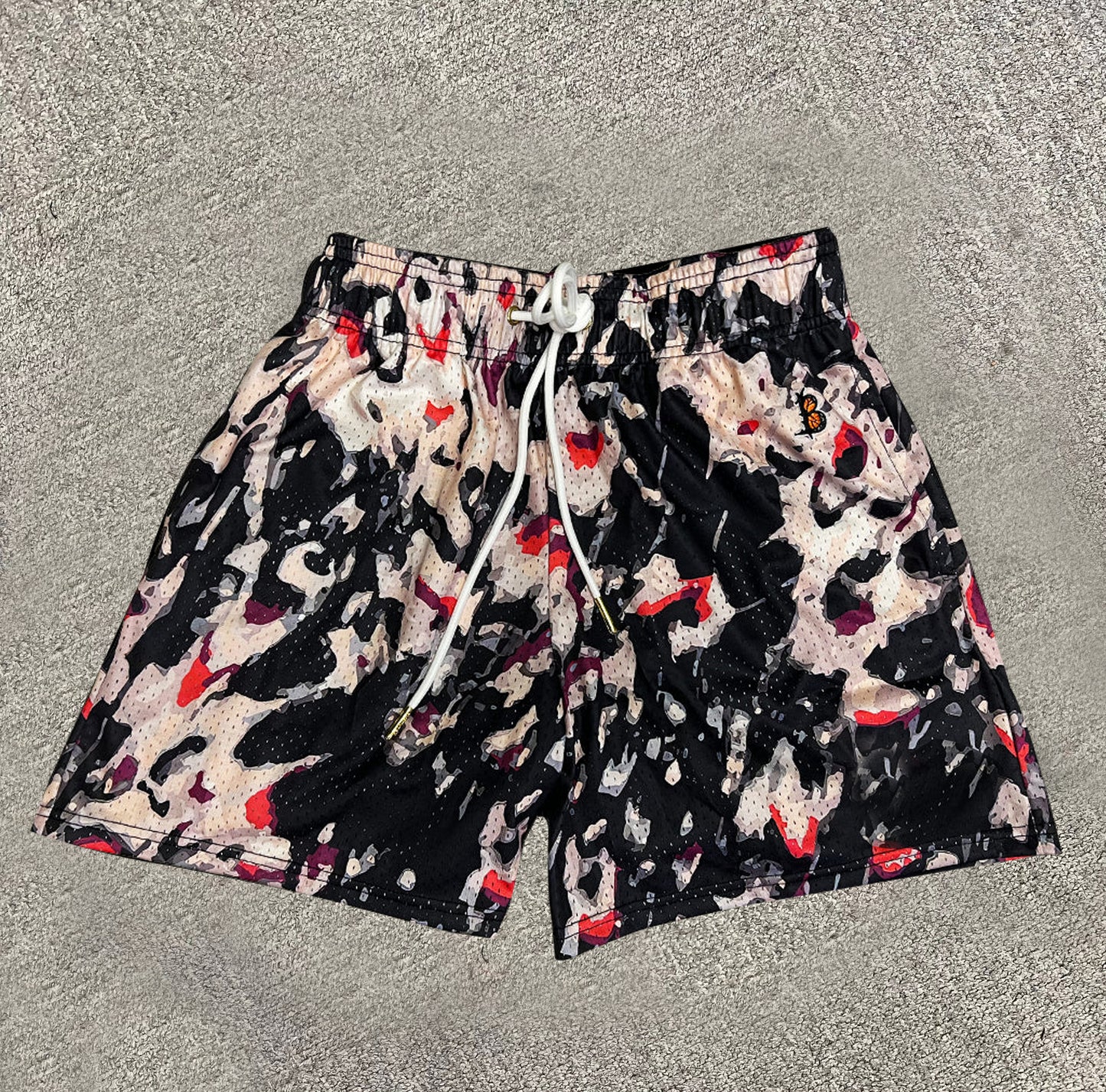 Casual Retro Print Butterfly Effect Stretch Shorts