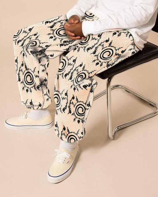 Retro casual fashion street polar fleece trousers