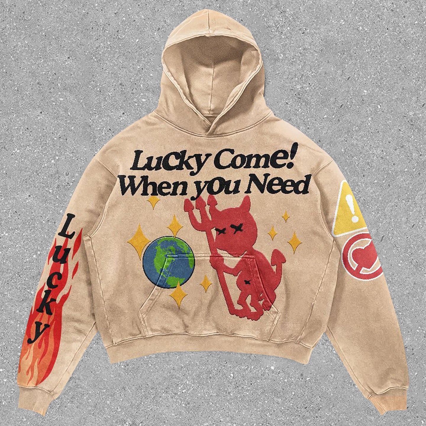 Fashion Vintage Print Long Sleeve Hoodie