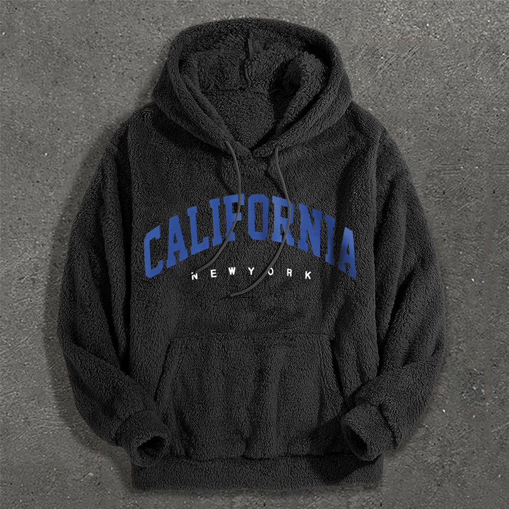 Casual Letters Print Plush Hoodies