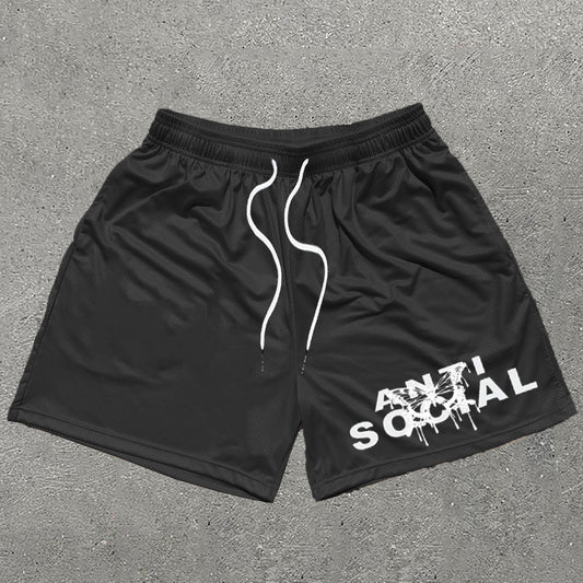 Anti Social Print Mesh Shorts