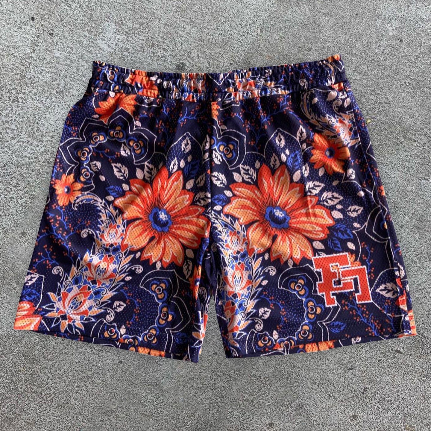 Vintage floral track shorts