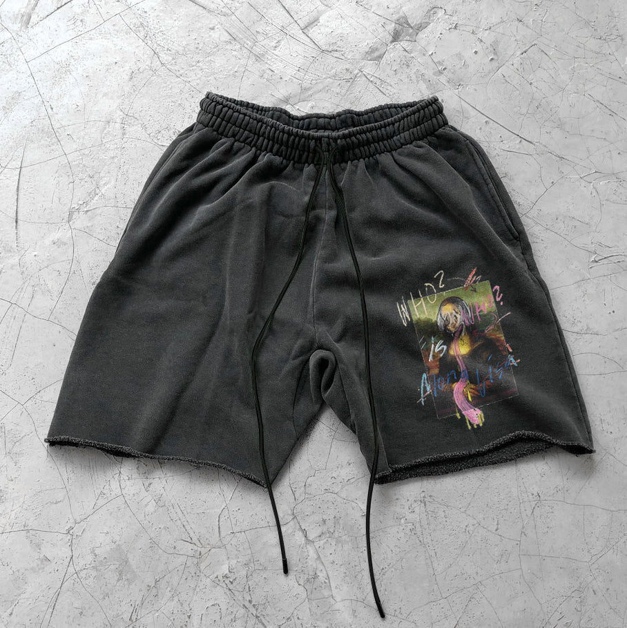 Retro personality tide brand loose shorts